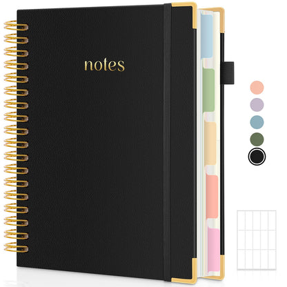 SKYDUE 5 Subject Notebook with Dividers and Tabs, Notebooks for Work