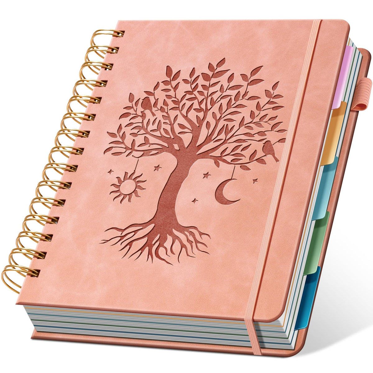 Ovesmusl 5-Subject Hardcover Spiral Notebook, 8.5" x 11", College Ruled
