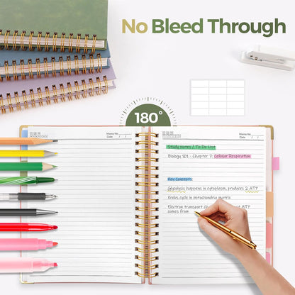 SKYDUE 5 Subject Notebook with Dividers and Tabs, Notebooks for Work