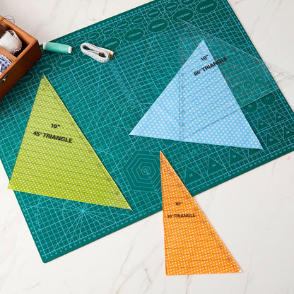 Kigley 3 Pcs 30 45 60 Degree Triangle Ruler for Quilting 10 Inch Acrylic Template Rulers Quilting Sewing Layer Cake Patchwork Supplies for Cutting Pattern DIY Craft(Clear)