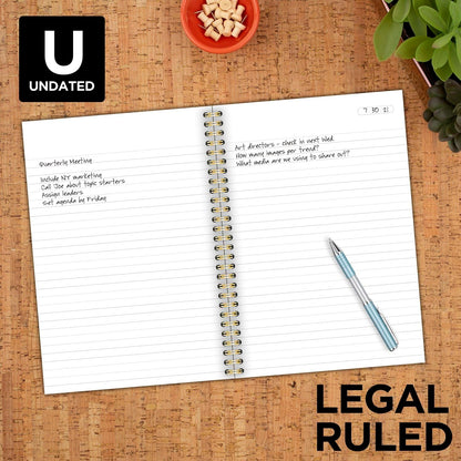 Cambridge Business Notebook, Legal Ruled Paper, 6-1/2" x 9-1/2", 80 Sheets, Flexible Soft Touch Cover, Purple (49556)