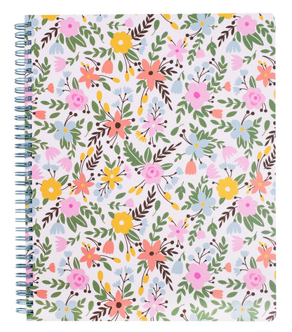 Steel Mill & Co. Cute Floral Large Spiral Notebook, Orange Flower