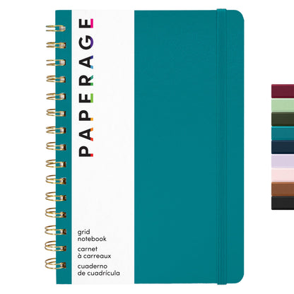 PAPERAGE Lined Spiral Journal Notebook, (Burgundy, Navy, Olive Green), 3 Pack, 160 Pages, Medium 5.5 inches x 8 inches - 100 GSM Thick Paper, Hardcover, Double-Wire Spiral Journal & Notebook