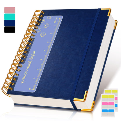 Spiral Notebook Journal 8.5” x 11”, 300 Pages Hardcover Leather Lined Journals for Women Men, A4 Large College Ruled Notebooks with 100 GSM Thick Paper, Spiral Journal for Writing Work School, Purple