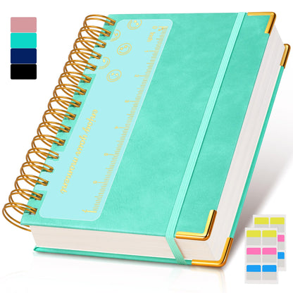 Spiral Notebook Journal 8.5” x 11”, 300 Pages Hardcover Leather Lined Journals for Women Men, A4 Large College Ruled Notebooks with 100 GSM Thick Paper, Spiral Journal for Writing Work School, Purple