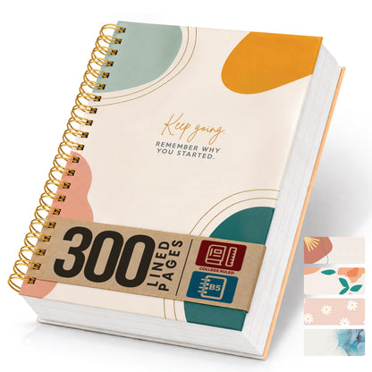 300-Page Hard Cover Notebook with Affirmations - B5 Spiral Bound