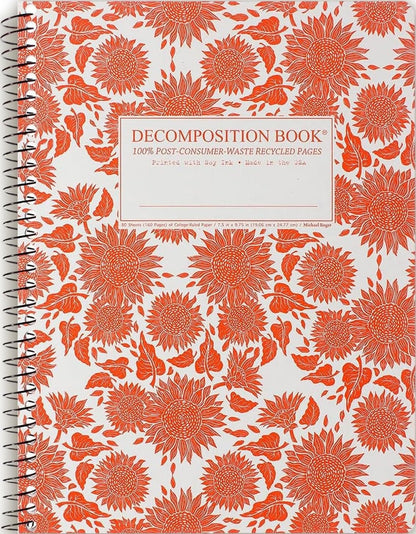 Decomposition Jellyfish College Ruled Spiral Notebook - 9.75 x 7.5 Journal with 160 Lined Pages - 100% Recycled Paper - Cute Notebooks for School Supplies, Home & Office - Made in USA