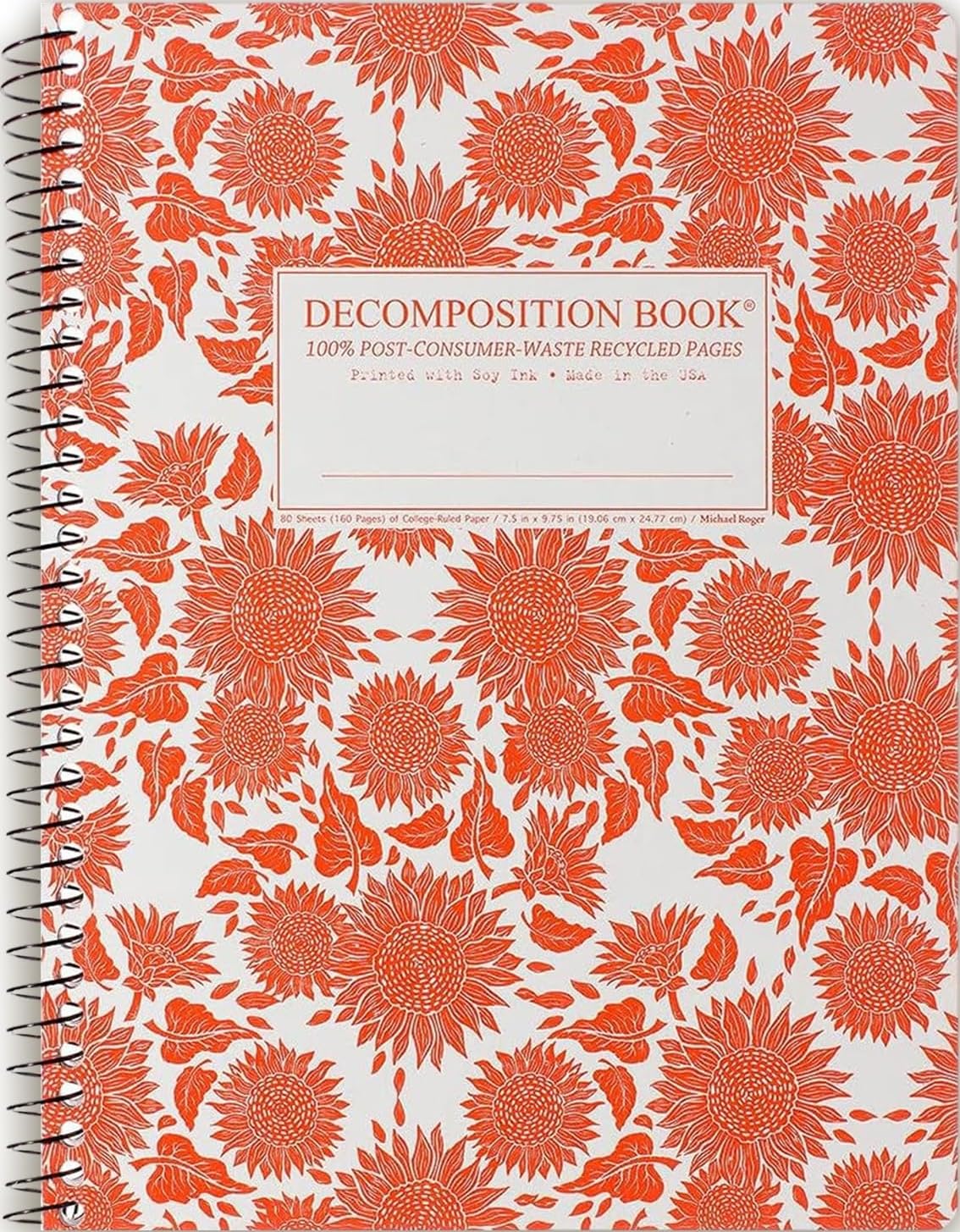 Decomposition Everglades College Ruled Spiral Notebook - 9.75 x 7.5 Journal with 160 Lined Pages - 100% Recycled Paper - Notebooks for School Supplies, Home & Office - Made in USA
