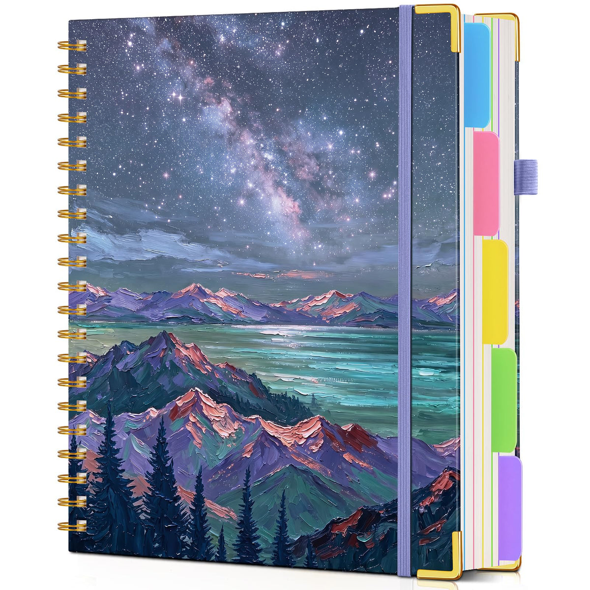 Large Spiral Notebook Journal 8.5"x11" with Divider Tabs, 300 Pages 5 Subject Notebooks for Work School, Cute Lined Journal for Women, A4 Hardcover Spiral Notebook College Ruled，ColorfulTreeofLife