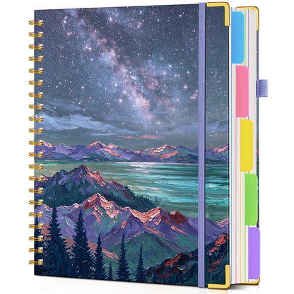 Large Spiral Notebook Journal 8.5"x11" with Divider Tabs, 300 Pages 5 Subject Notebooks for Work School, Cute Lined Journal for Women, A4 Hardcover Spiral Notebook College Ruled，ColorfulTreeofLife