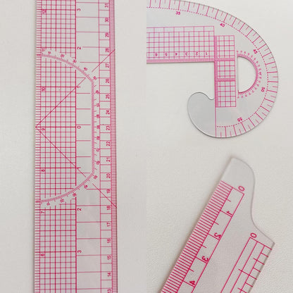 HLZC French Curve Ruler for Pattern Making, 15 Pieces Clear Sewing Ruler Set for Beginners Tailors Designers