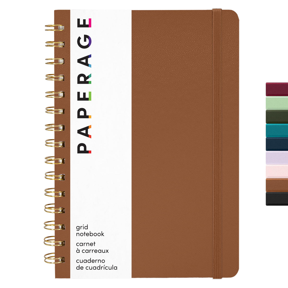 PAPERAGE Lined Spiral Journal Notebook, (Burgundy, Navy, Olive Green), 3 Pack, 160 Pages, Medium 5.5 inches x 8 inches - 100 GSM Thick Paper, Hardcover, Double-Wire Spiral Journal & Notebook