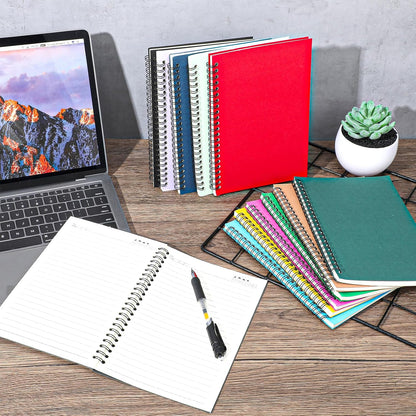 Nodaaiie 12 Pack A5 Spiral Notebook, College Ruled, 120 Pages, 12 Colors Spiral Journal for Office, Students, Business, Journal, Note Taking, 8.3 x 5.7 Inch