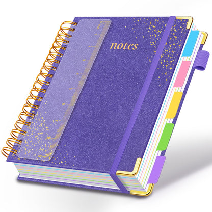 Hardcover Spiral Notebook with Tabs & Dividers, 8"x10" 5 Subject
