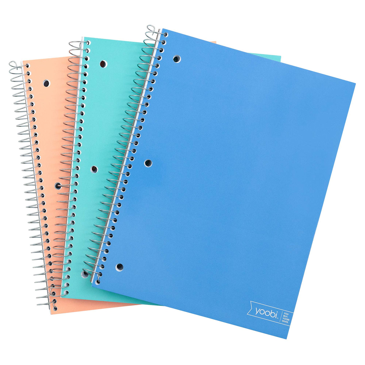Yoobi College Ruled Spiral Notebooks, 3-Pack, Celestial, 150 Sheets