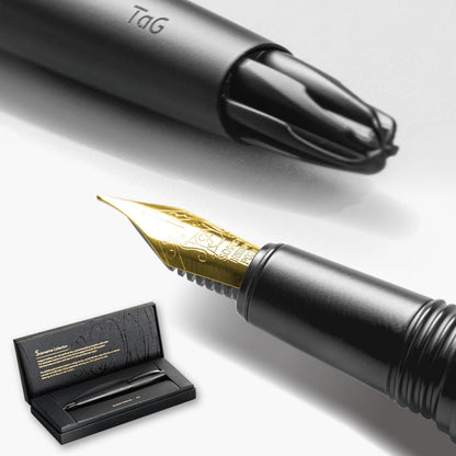 TAG Submarine Luxury Fountain Pen – TurbineDriven Refill, Gold-Plated Medium Nib, Elegant Writing Gift for Men & Women, Designed by Award-Winning Team