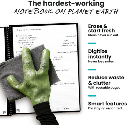 Rocketbook Core Reusable Smart Notebook, Letter Size 8.5x11, Black