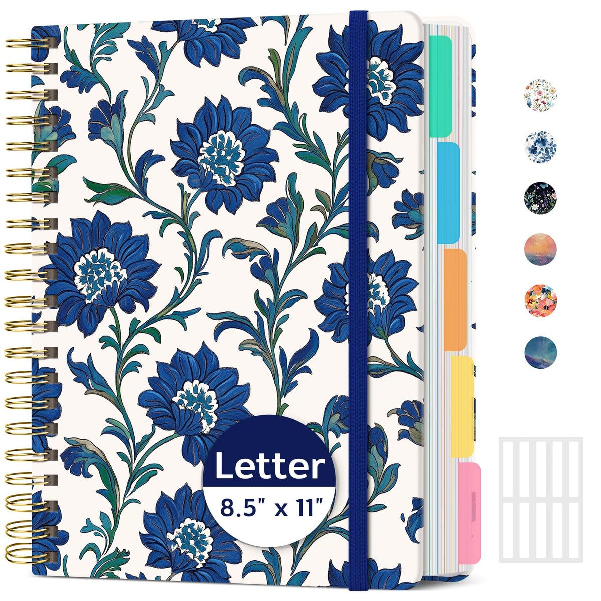 Taja Spiral Notebooks for Work 5 Subject Notebook with Removable Dividers