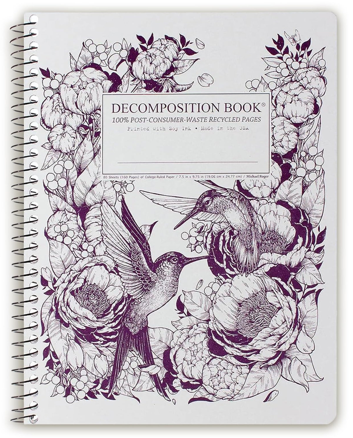 Decomposition Everglades College Ruled Spiral Notebook - 9.75 x 7.5 Journal with 160 Lined Pages - 100% Recycled Paper - Notebooks for School Supplies, Home & Office - Made in USA
