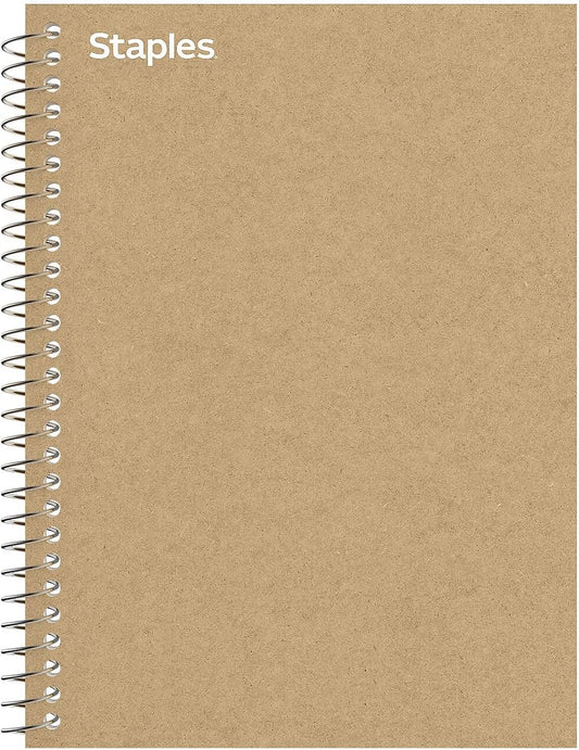 Staples 1-Subject Notebook, 5.875x9 Inch, College Ruled, Brown
