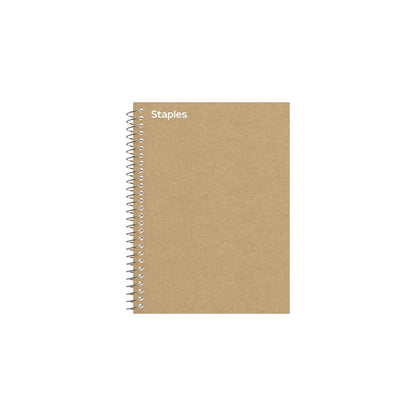 Staples 1-Subject Notebook, 5.875x9 Inch, College Ruled, Brown