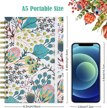 4 Pack Spiral Notebook, A5 Lined Journal for Women, College Ruled 160 Pages