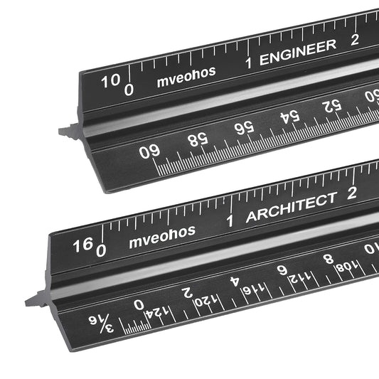 Architectural and Engineering Scale Ruler Set, Imperial Measurements 12''