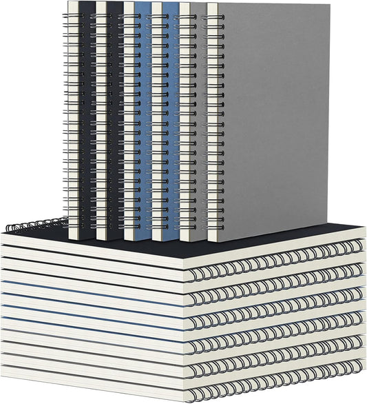 Epakh 18 Pack A5 Spiral Notebooks Ruled, Kraft Hardcover, 5.5 X 8.3 Inch