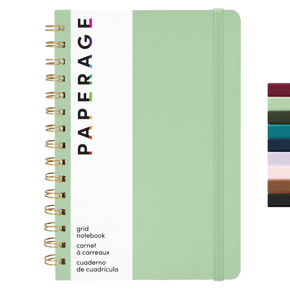 PAPERAGE Lined Spiral Journal Notebook, (Burgundy, Navy, Olive Green), 3 Pack, 160 Pages, Medium 5.5 inches x 8 inches - 100 GSM Thick Paper, Hardcover, Double-Wire Spiral Journal & Notebook