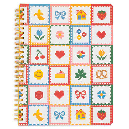 ban.do Small Colorful Spiral Notebook (Mid-Century Stripe)