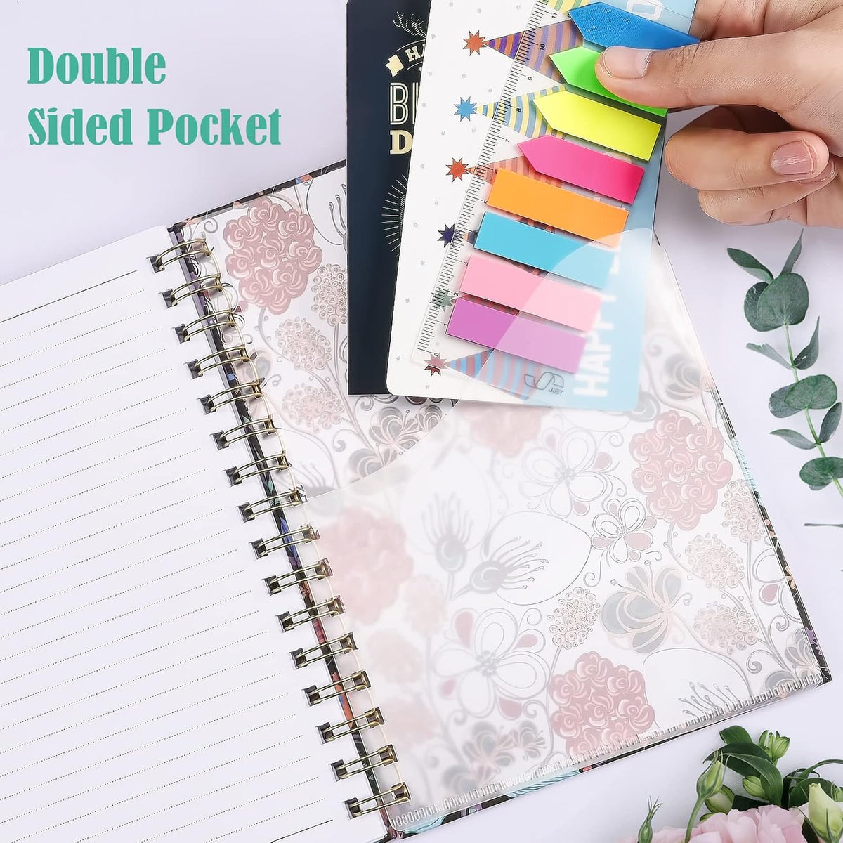 4 Pack Spiral Notebook, A5 Lined Journal for Women, College Ruled 160 Pages