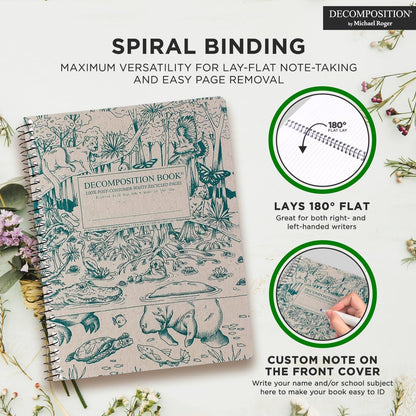 Decomposition Everglades College Ruled Spiral Notebook - 9.75 x 7.5 Journal with 160 Lined Pages - 100% Recycled Paper - Notebooks for School Supplies, Home & Office - Made in USA