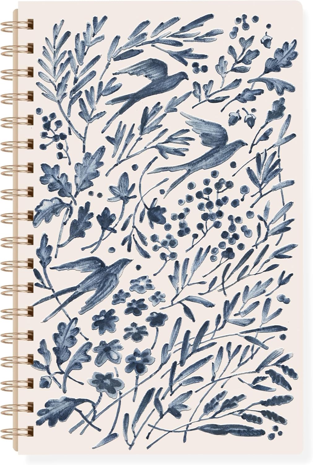 Fringe Studio Paper Spiral Journal, "FLEUR MAGNOLIA VINES", Approx. 6” w x 9.5” h x 0.5", 160 Pg, Fleur Collection (140PA006FSC)