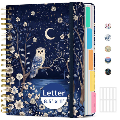Taja Spiral Notebooks for Work 5 Subject Notebook with Removable Dividers