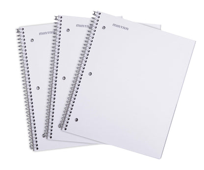 Mintra Office Durable Spiral Notebooks, 1 Subject, (Spring Pink, Sun Yellow, Arctic Ice, College Ruled 3pk)