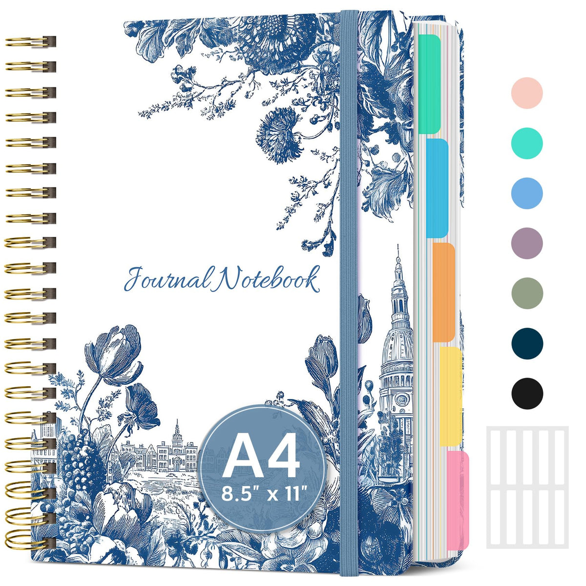 Taja Spiral Notebooks for Work 5 Subject Notebook with Removable Dividers