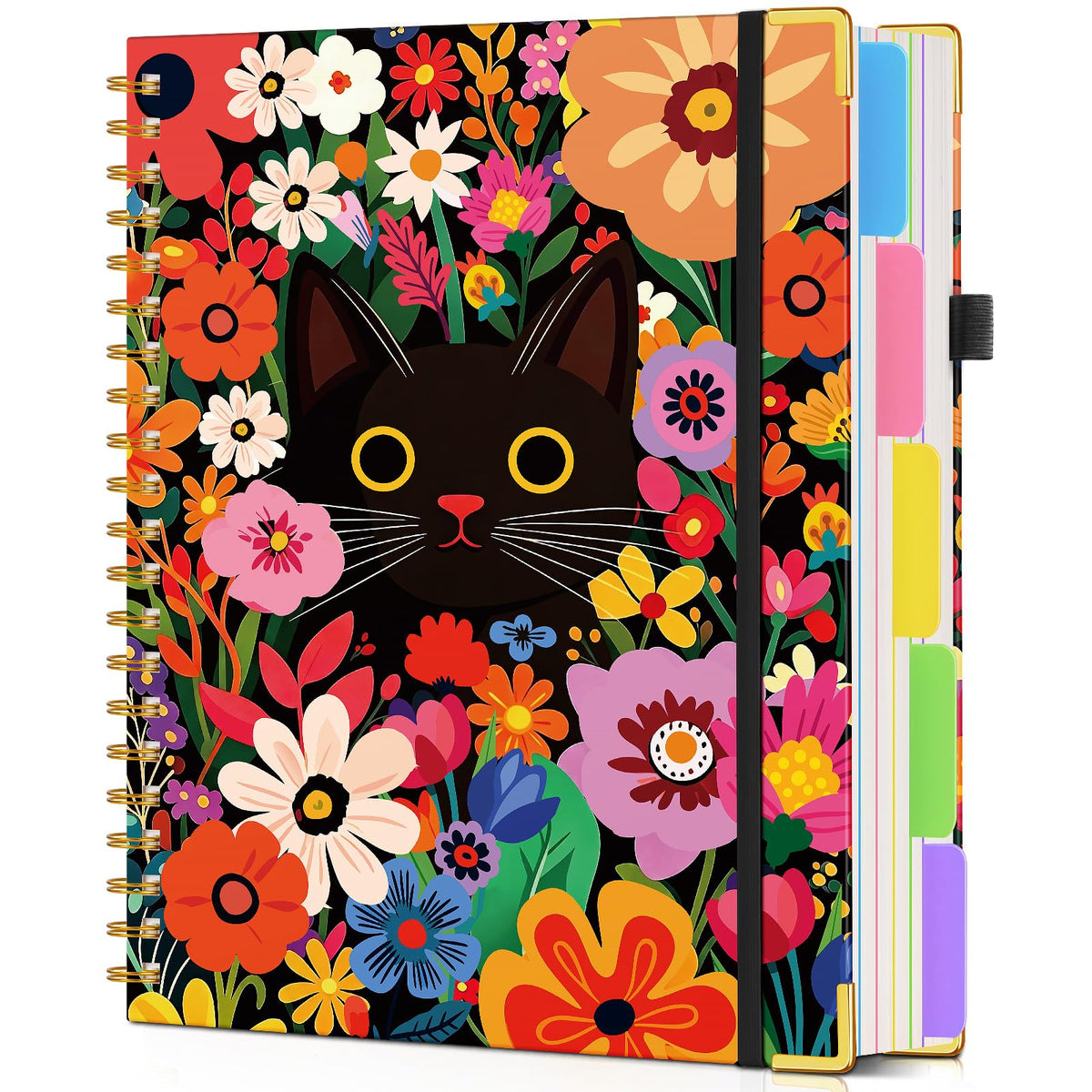 Large Spiral Notebook Journal 8.5"x11" with Divider Tabs, 300 Pages 5 Subject Notebooks for Work School, Cute Lined Journal for Women, A4 Hardcover Spiral Notebook College Ruled，ColorfulTreeofLife