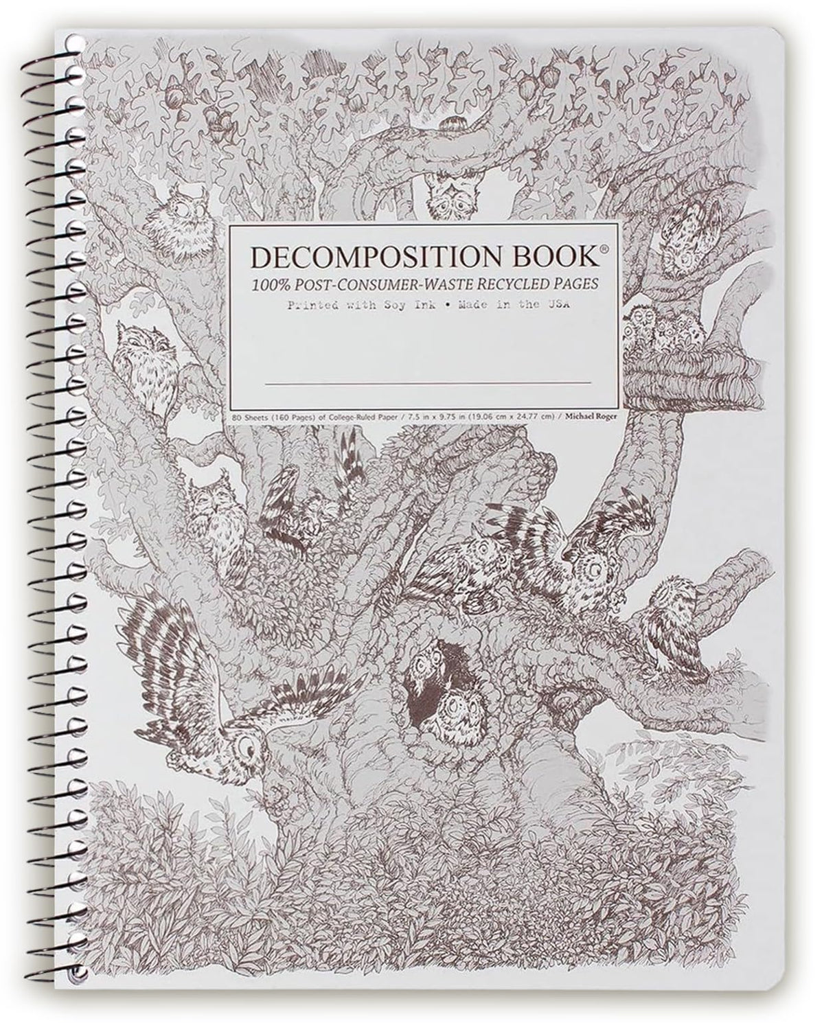 Decomposition Everglades College Ruled Spiral Notebook - 9.75 x 7.5 Journal with 160 Lined Pages - 100% Recycled Paper - Notebooks for School Supplies, Home & Office - Made in USA