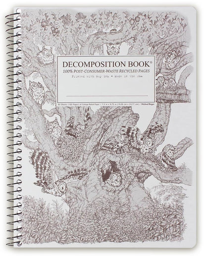 Decomposition Jellyfish College Ruled Spiral Notebook - 9.75 x 7.5 Journal with 160 Lined Pages - 100% Recycled Paper - Cute Notebooks for School Supplies, Home & Office - Made in USA