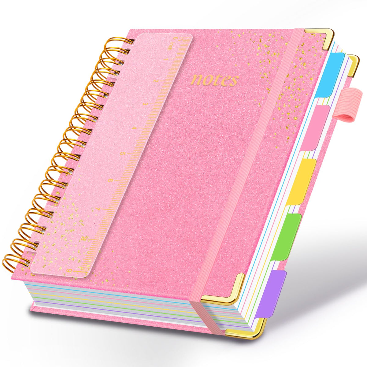 Hardcover Spiral Notebook with Tabs & Dividers, 8"x10" 5 Subject
