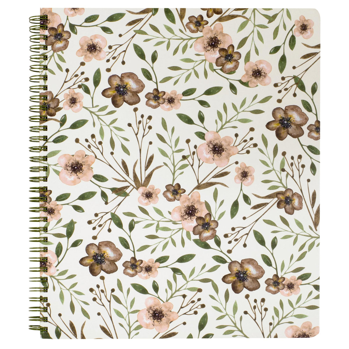 Steel Mill & Co. Cute Floral Large Spiral Notebook, Orange Flower