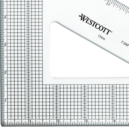 Westcott Grid Triangle, 12", 30/60 Degree, Transparent (T-5M)