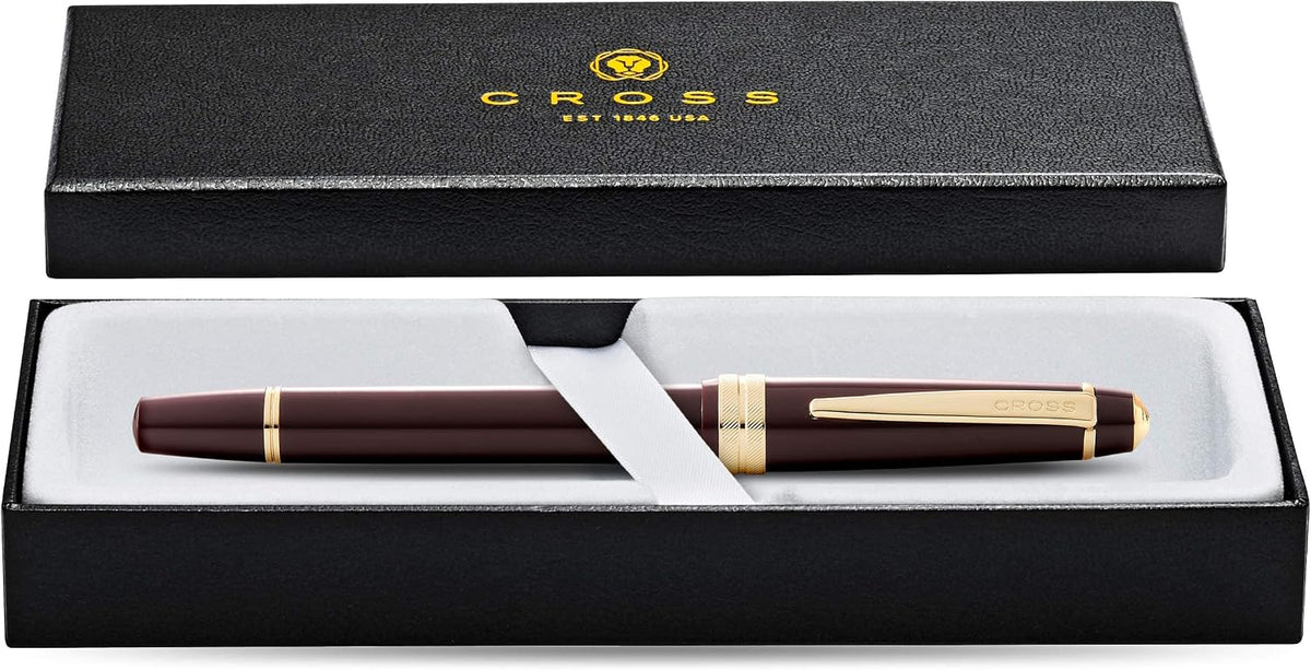 Cross Bailey Light Polished Burgundy Fountain Pen, Black Ink