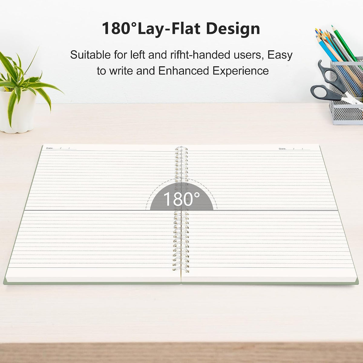 RETTACY Spiral College Ruled Notebook, 300 Pages, A5 Size (5.7" x 8.2")