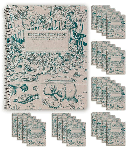 Decomposition Everglades College Ruled Spiral Notebook - 9.75 x 7.5 Journal with 160 Lined Pages - 100% Recycled Paper - Notebooks for School Supplies, Home & Office - Made in USA