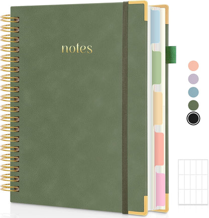 SKYDUE 5 Subject Notebook with Dividers and Tabs, Notebooks for Work