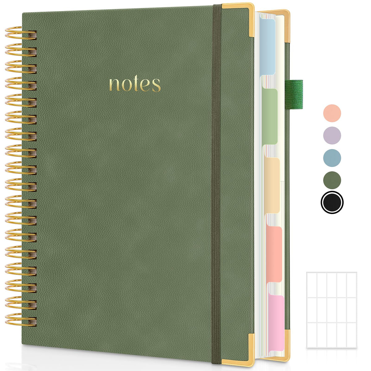 SKYDUE 5 Subject Notebook with Dividers and Tabs, Notebooks for Work