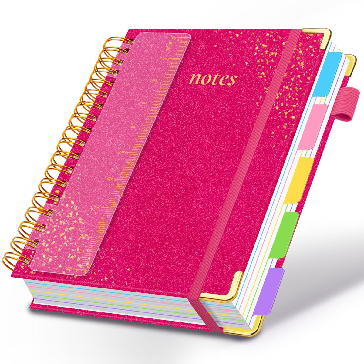 Hardcover Spiral Notebook with Tabs & Dividers, 8"x10" 5 Subject