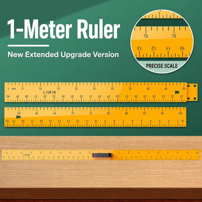 39 Inch Strong Magnetic Straight Ruler and Protractor Geometry Teaching Kit