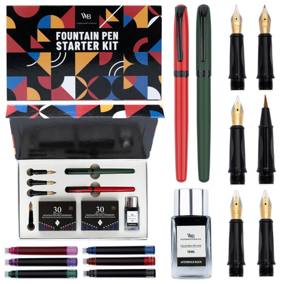 Wordsworth & Black Fountain Pen Set for Beginners, Calligraphy Kit, Black